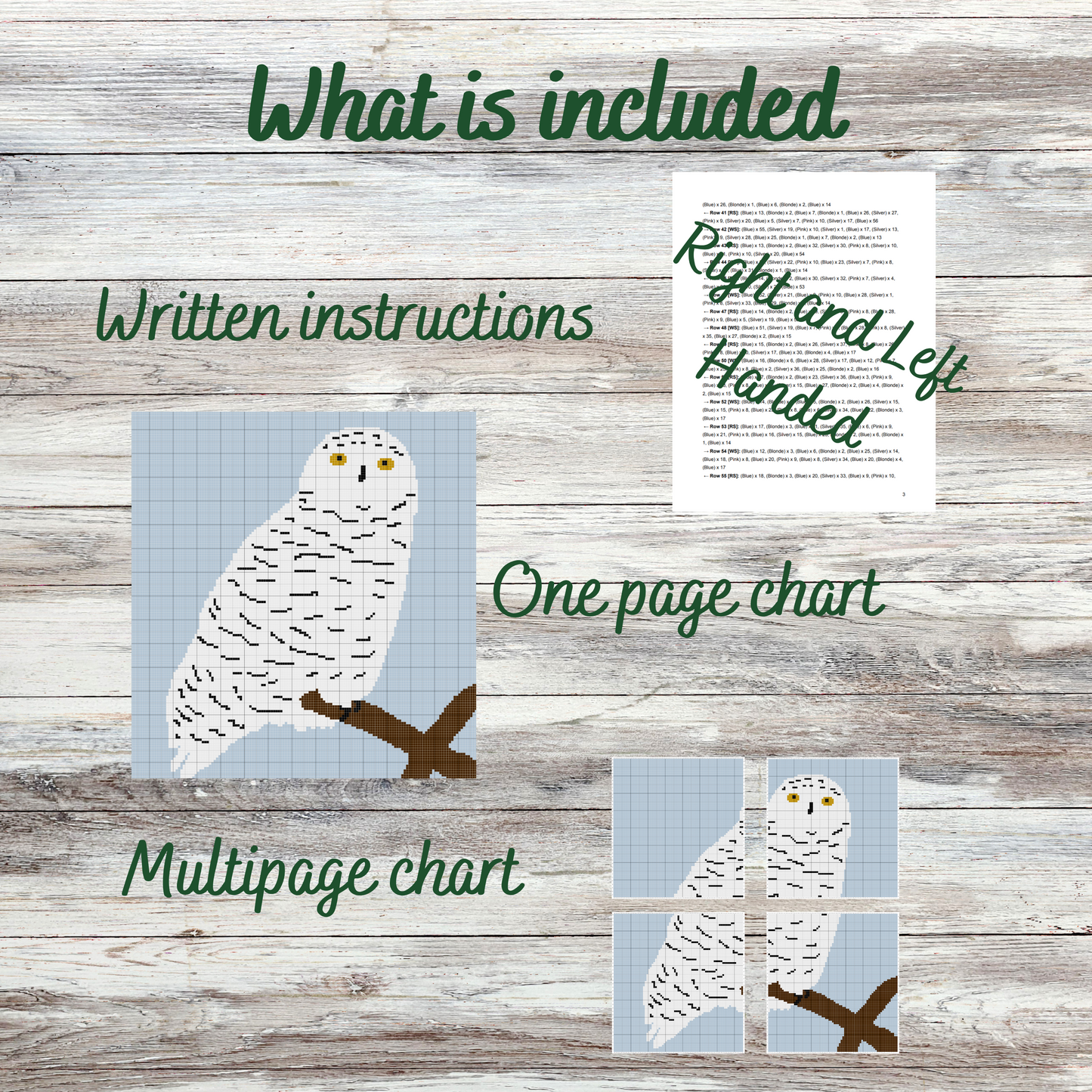 Snowy Owl Crochet Blanket Graph Pattern