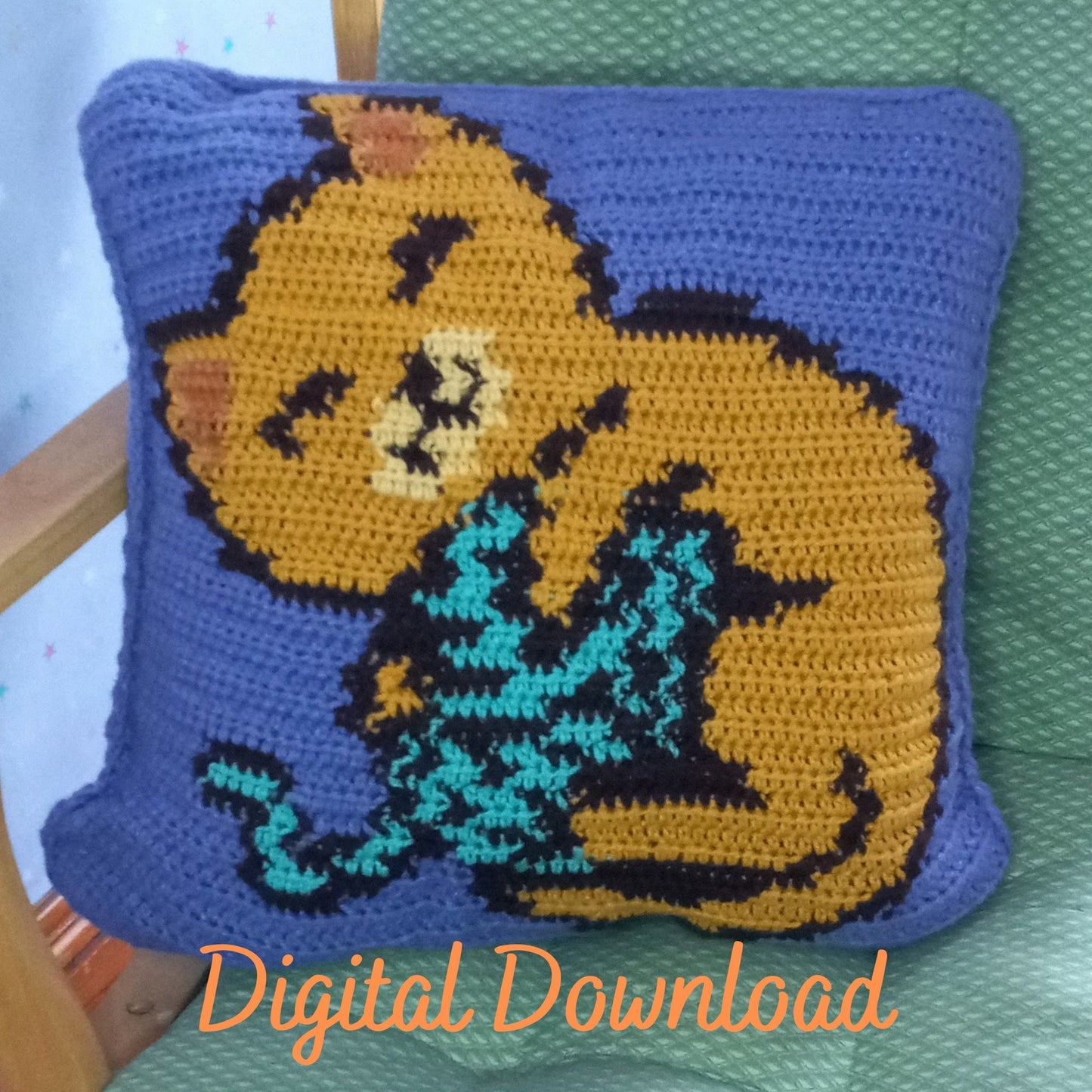 Sleeping Cat Crochet Pillow Pattern